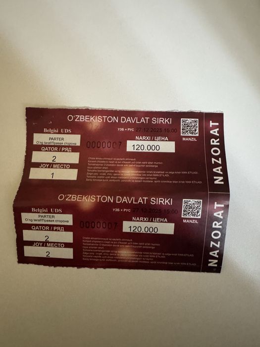 новогодний билет в цирк