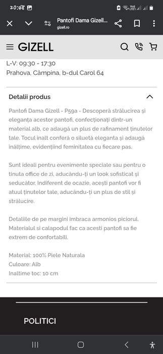 Pantofi albi de piele