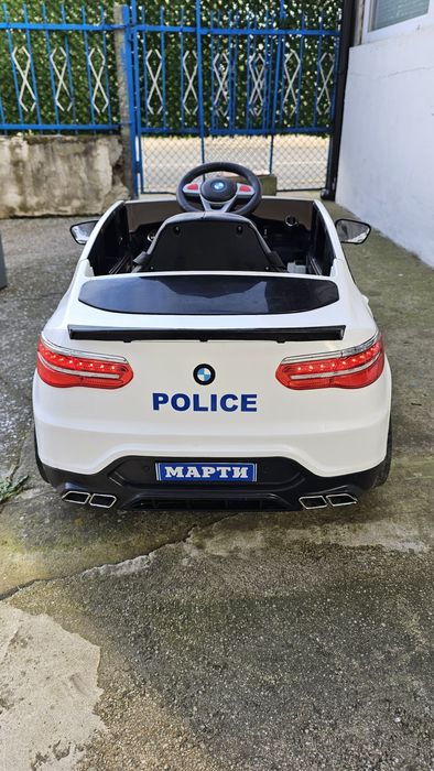 BMW X6 детска електрическа кола Police – дистанционно, LED