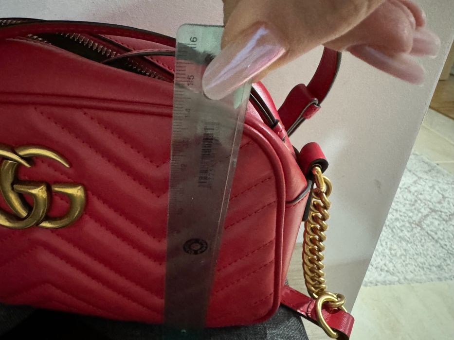 GUCCI geantă piele roșie