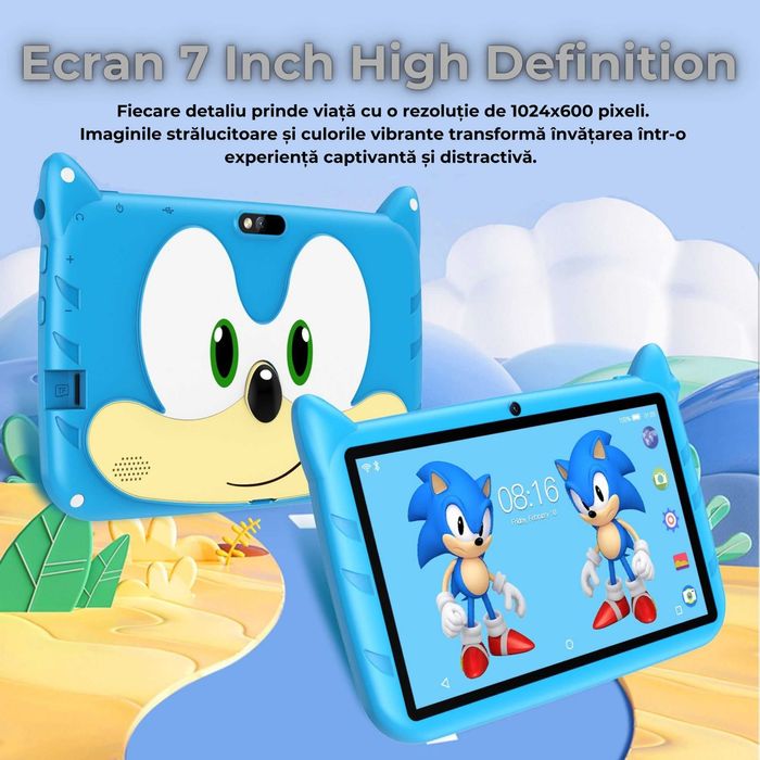 Tableta Educationala pentru Copii,7 Inch,Sonic,2 GB RAM, 32GB ROM