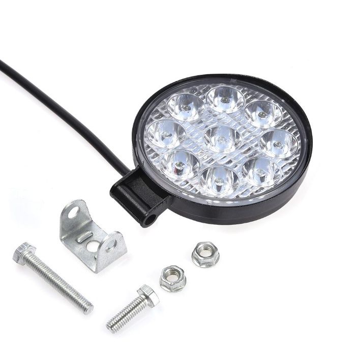 2 Бр. 27W Кръгли Мини Led Диоден Фар Прожектор Дневни Светлини 12V 24V