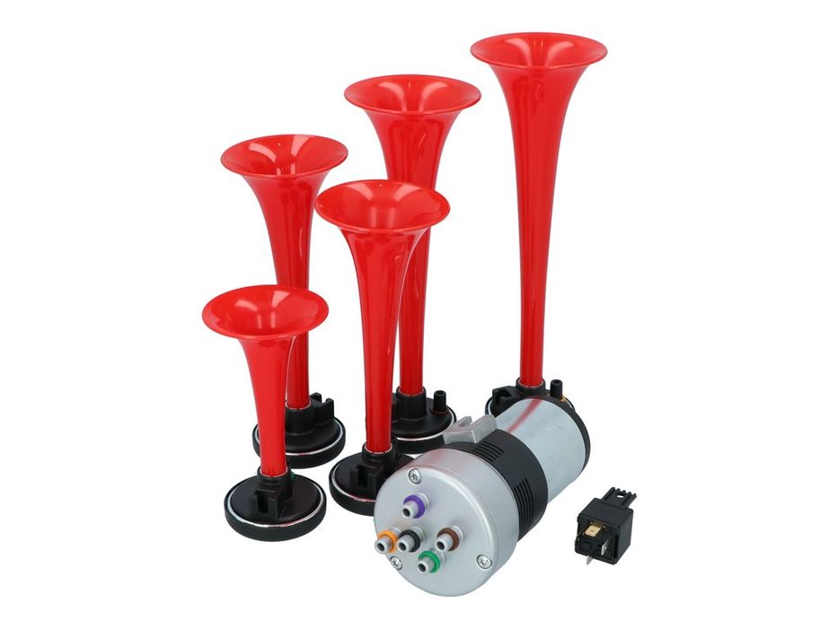 Claxon auto Carpoint 5 tonuri 12V, 117 dB, cu compresor electric si 5 goarne, melodia La Cucaracha