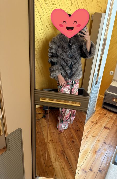 Дамско яке с естествен косъм