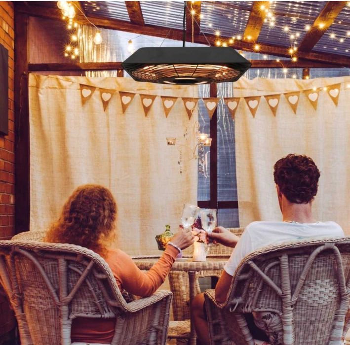 Таванен нагревател с  5 режима  с дистанционно ,LED светлина . Черен