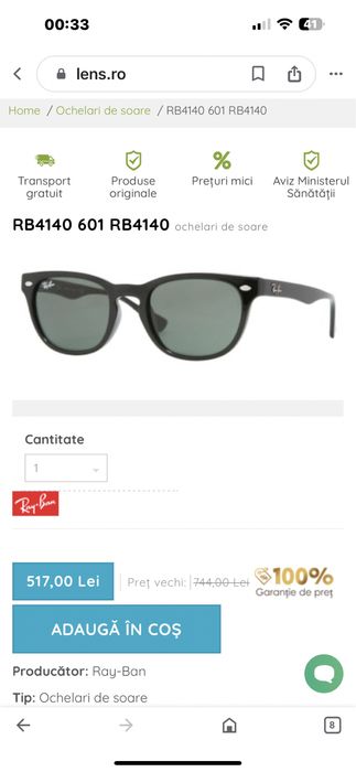 Ochelari Ray Ban originali 100%
