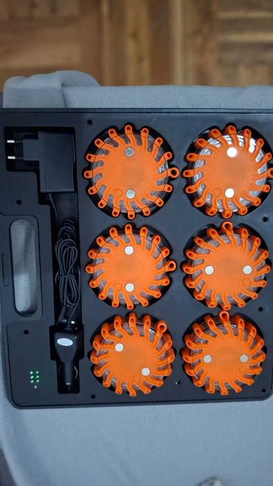 Комплект 6 броя LED предупредителни лампи, 9 режима на осветление
