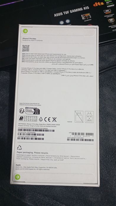 Vând iPhone 17 Pro Max 256GB sigilat