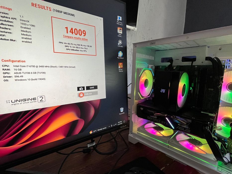 Unitate pc Gaming i7 16gb ram, ssd m2  Nvme , hdd , video RTX