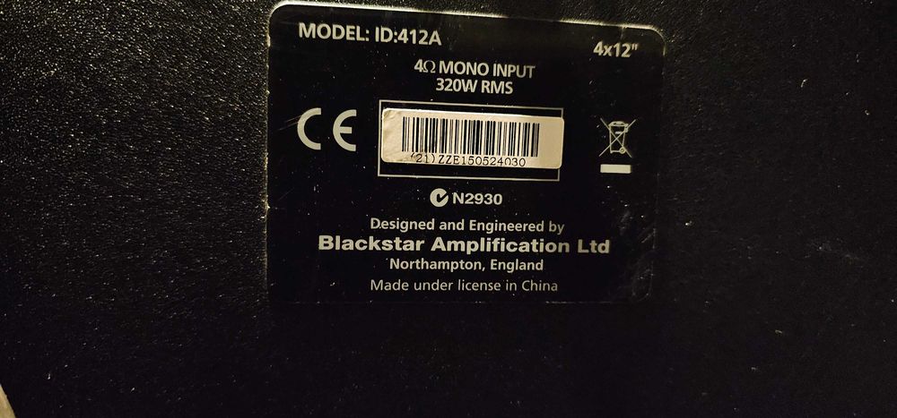 Китарен усилвател Blackstar ID:100TVP + кабинет Blackstar ID:412А 4x12.