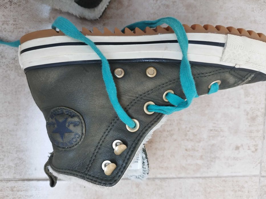 Детски топли зимни кецове Conversе етсествена кожа