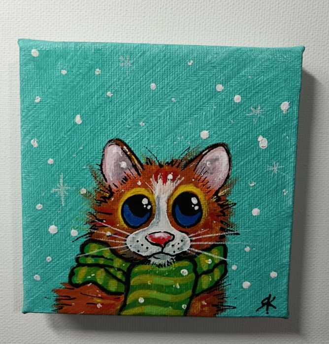 Малки котета на платно