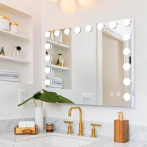 Голям Размер Професионално Гримьорско огледало с Bluetooth  LEDдимируе