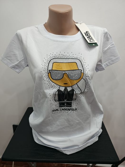 Tricou alb Karl Lagerfield, marimi disponibile M,L,XL,XXL