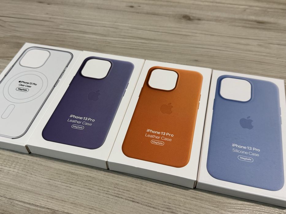 Huse de protectie Apple cu MagSafe pentru iPhone 13 Pro, Silicon & Leather