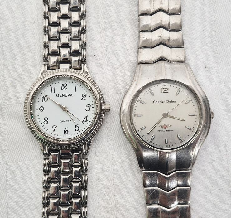 Lot 4 ceasuri de damă, Kontas, Charles Delon, Geneva cu quartz, din oțel inoxidabil si curea din piele.