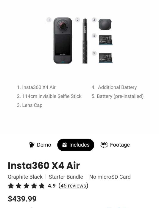 Insta360 X4 Air + аксессуары