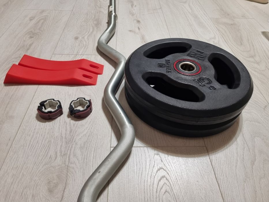 Haltera: bara Z, 2 discuri 10kg, accesorii