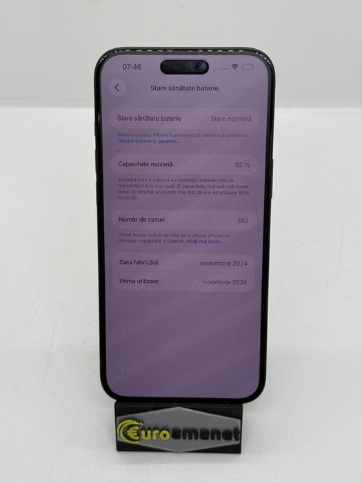 Telefon mobil Apple iPhone 16 Plus, 128GB, 5G, Black -A-