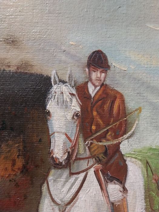 Pereche picturi vânătoare – semnate F. Medina – ulei pe placaj