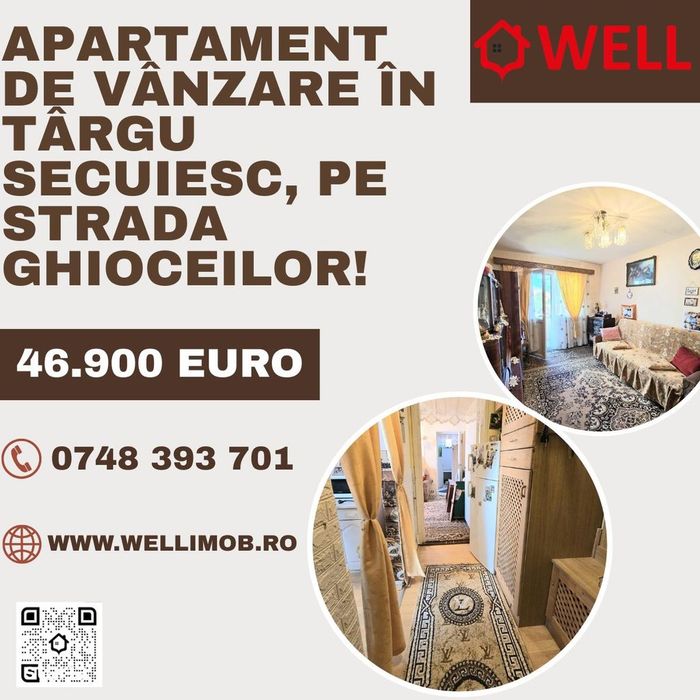 Apartament de vânzare în Târgu Secuiesc, pe strada Ghioceilor!