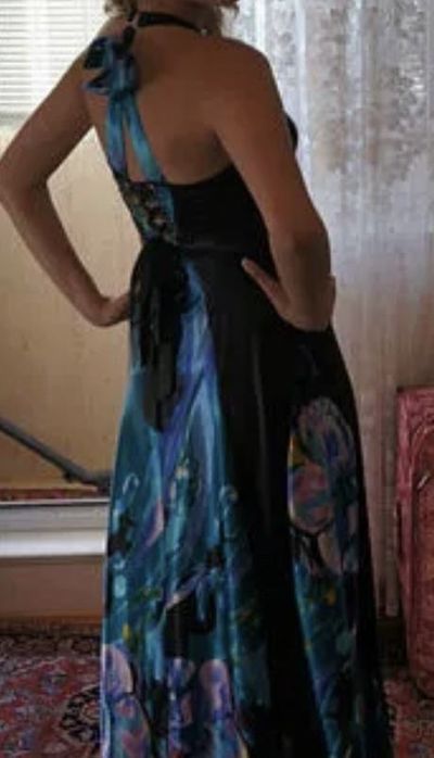 Женское яркое летнее платье с цветочным принтом, размер L