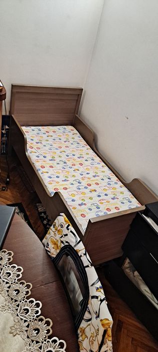 Pat copii IKEA SUNDVIK 90X170 cm maro+ saltea