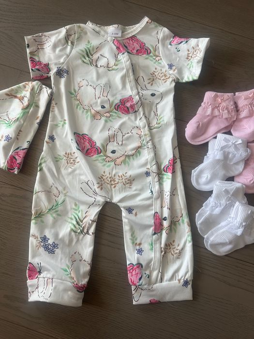 Бебешки чорапки -6 чифта с къдричка-дантелка 3/6 м момиче