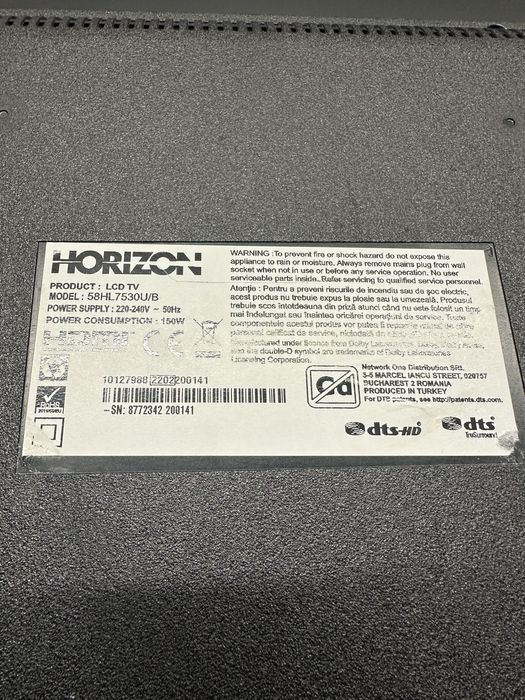 17MB230 TV Horizon  58 HL7530U/B