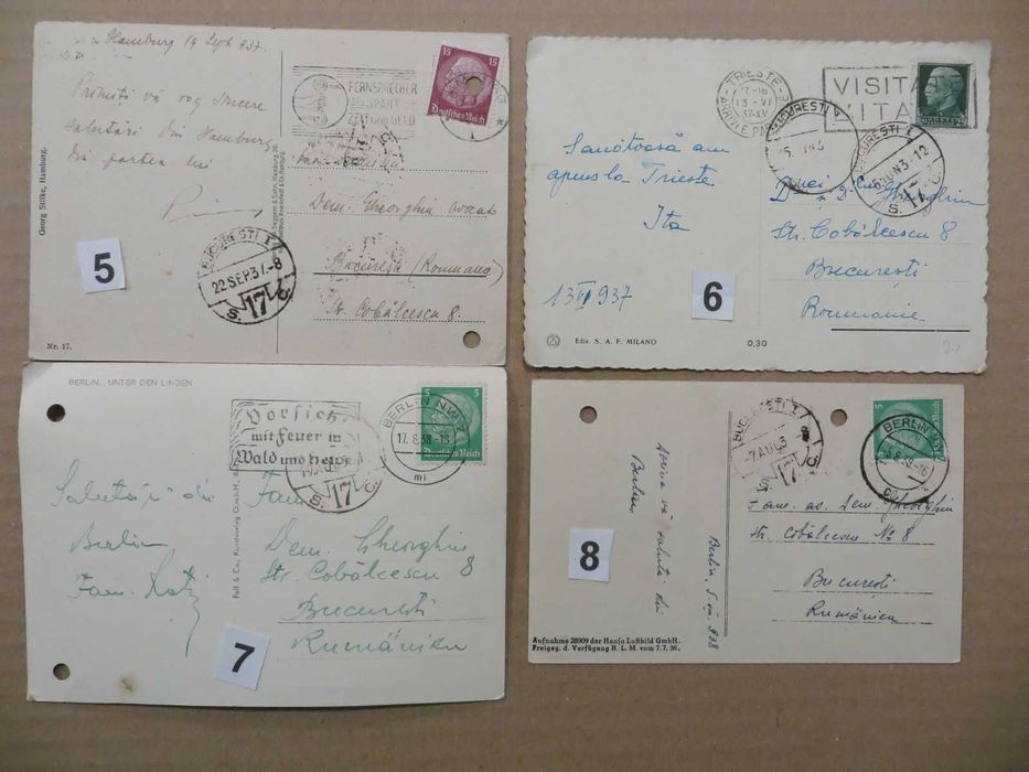 12 carti postale ilustrate Italia Germania Ungaria 1921-1945