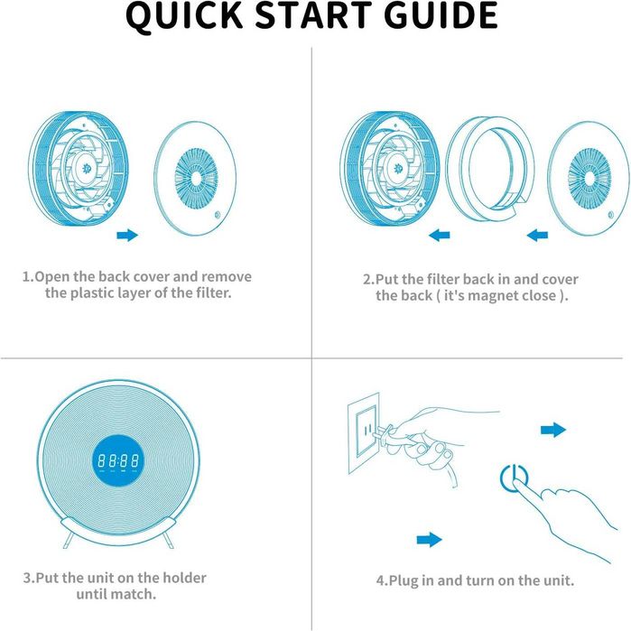 Purificator de aer UNbeaten Ferris 360 cu filtru HEPA