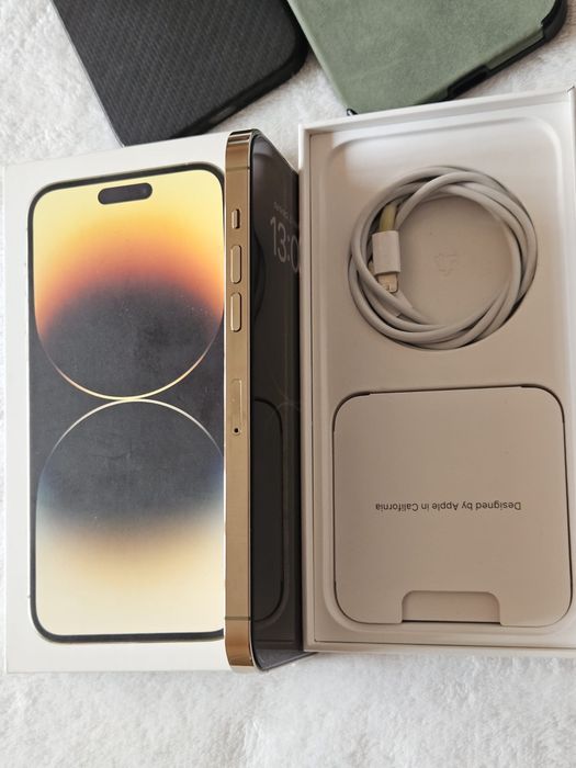 iPhone 14 Pro Max, 128 Gb, Gold, Full box, stare foarte buna