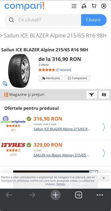 Anvelope Iarna SAILUN 215\65R16