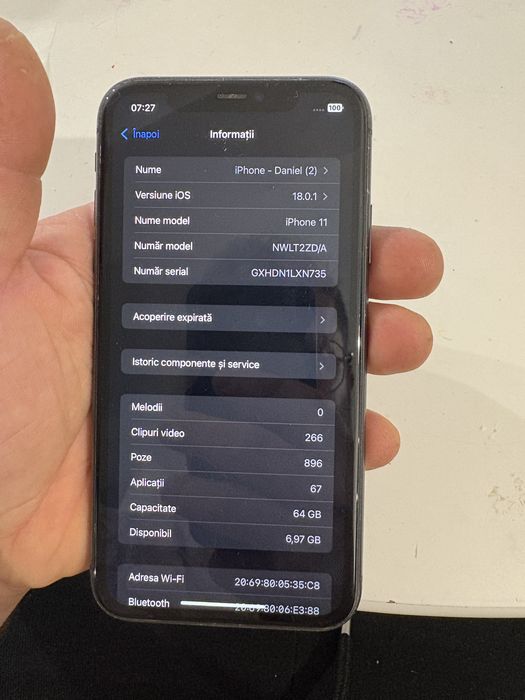 Iphone 11 64 gb sanatate baterie 72