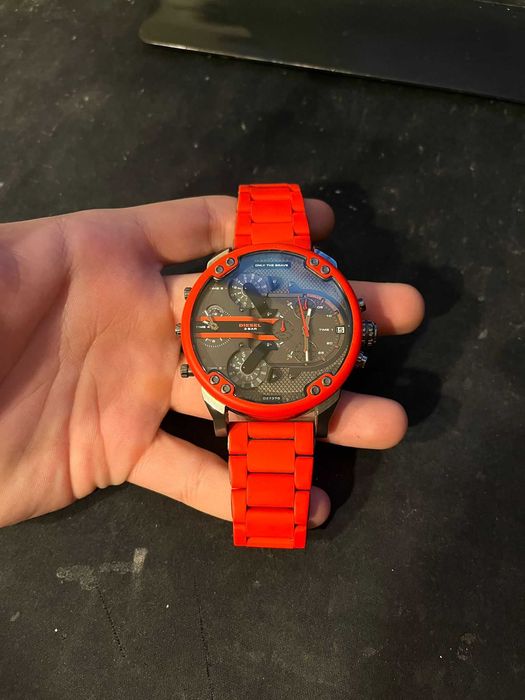 Diesel Men's Mr. Daddy 2.0 Two-Hand Red Steel Watch