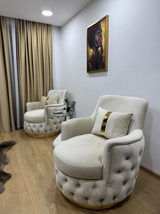 Fotolii Chesterfield Catifea Bej