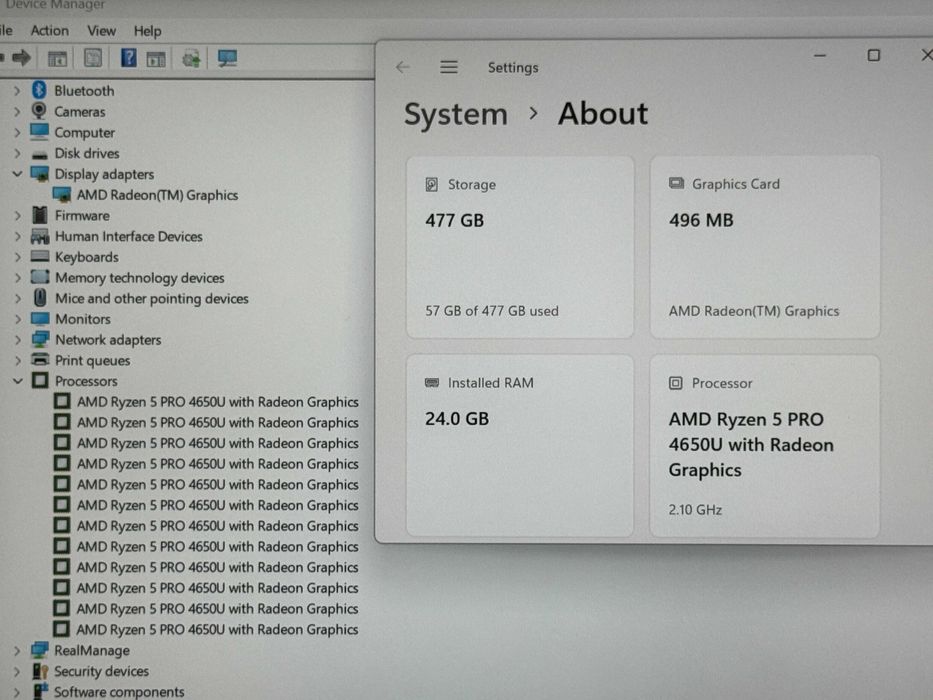 Lenovo T14 Touch`Ryzen 5-4650U/24GB DDR4/512GB NVMe/FHD IPS/Бат 12ч