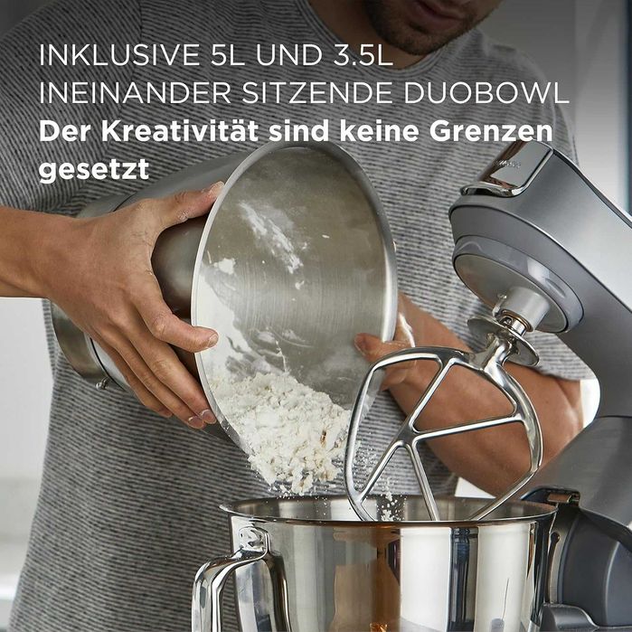 ПРОМО Нов Мощен 2г Гаранция Планетарен Миксер Кухненски Робот Kenwood KVC85.004SI Chef Titanium