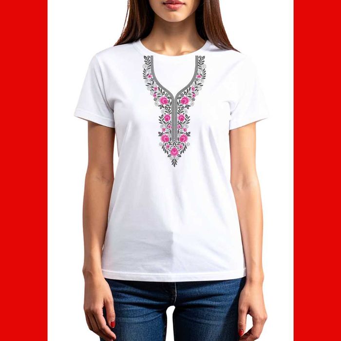 Дамски тениски с шевица , тениска с народни мотиви