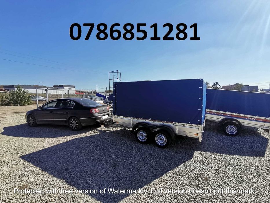 Remorca Dublu Ax  750 Kg Cu Prelata Mono Atv Auto Apicola Marfa Cargo