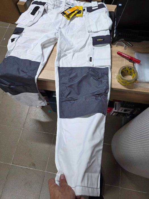 Pantaloni de lucru din panza teXXor 4314-58 „Panama”, alb/gri, marimea 58