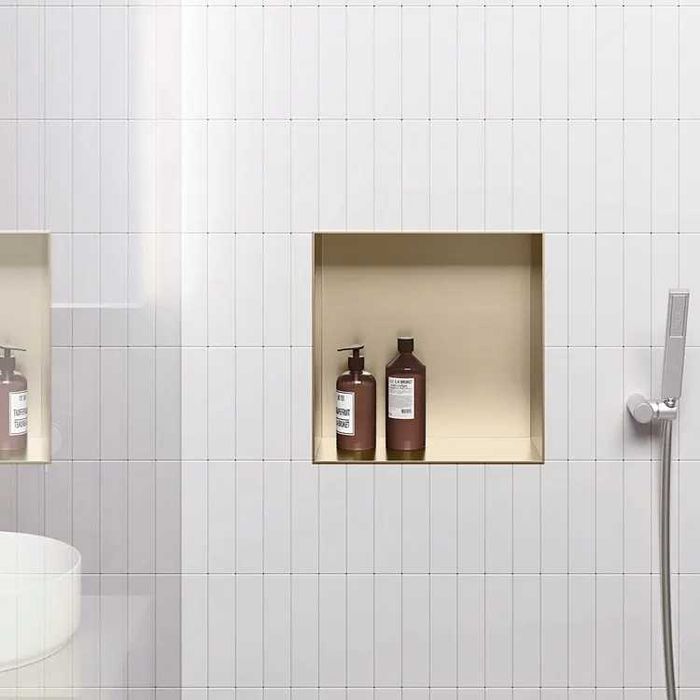 Raft incastrat patrat, inox periat, Wall-Box 30x30x10cm / 60x30x10cm