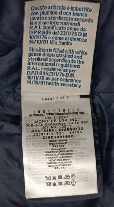 Moncler Down Puffer Jacket оригинално пухено яке L топла зимна пухенка