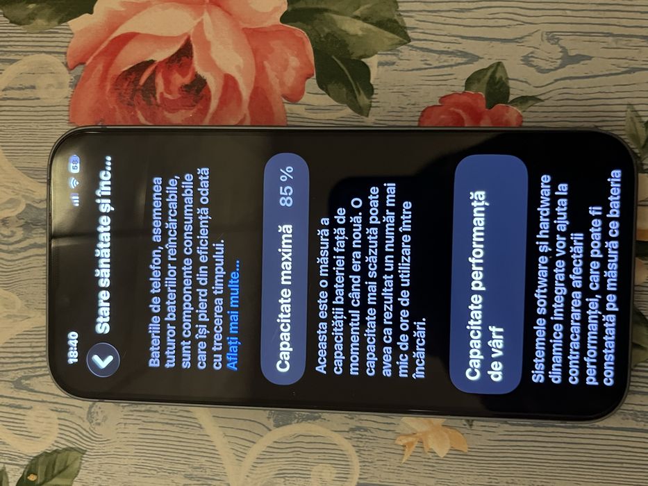 Iphone 14 baterie 85%
