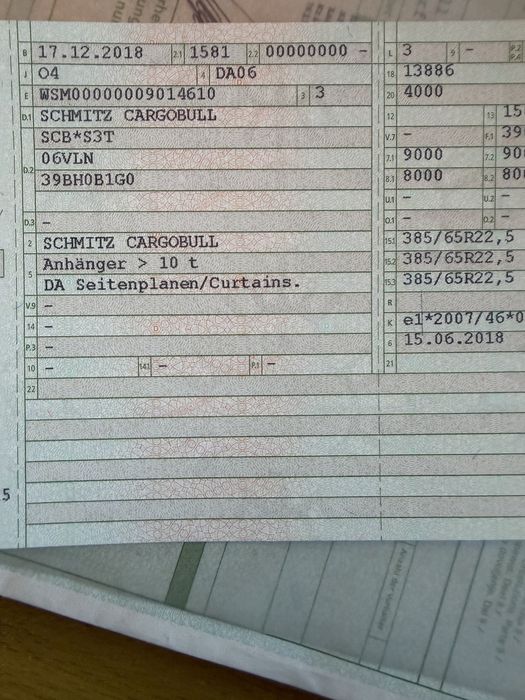 Vand Semiremorca Schmitz Standard 2019