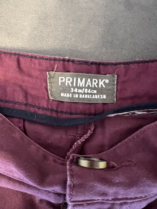 Pantaloni Scurți Bărbați Chino Primark – Vișiniu / Bordeaux (Etichetă W34, Recomandați M)