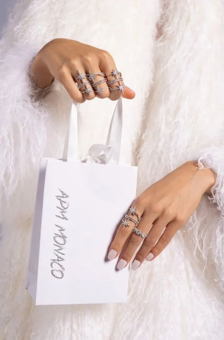 APM Monaco двойное кольцо метеоритов 17,18размер