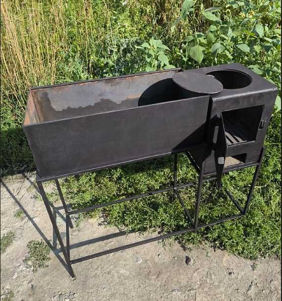 Мангал с печью под казан