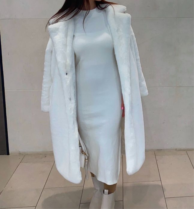 эко шуба белого цвета