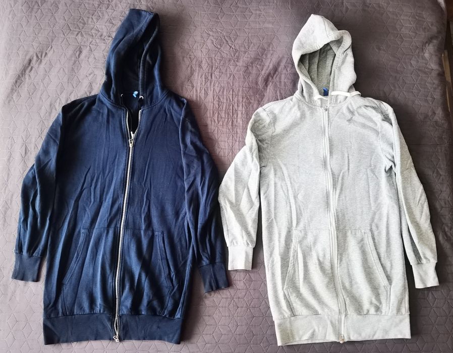 Lot de 4 hanorace/flanele cu glugă long fit H&M mărime S/M toate la 80
